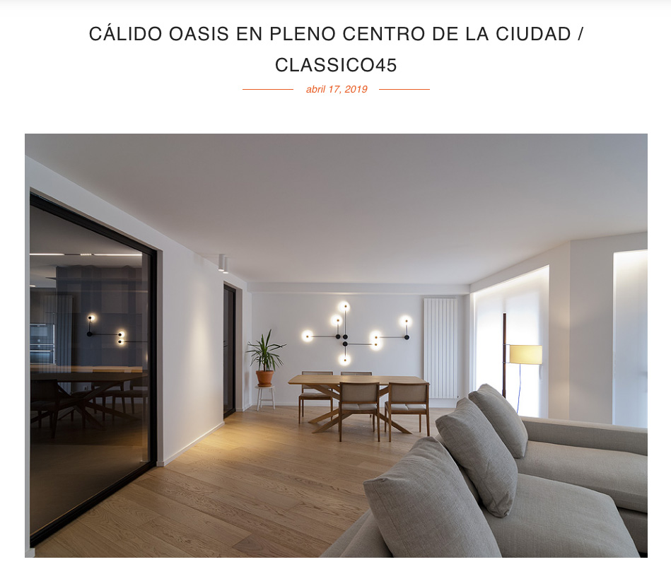 Interiores Minimalistas publica nuestro proyecto vivienda c.t.