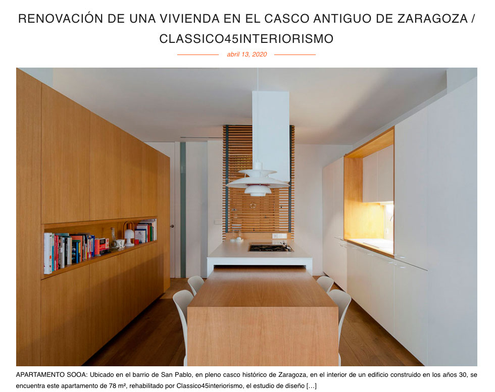 Vivienda SOOA, nuevo proyecto de classico45, en Interiores Minimalistas